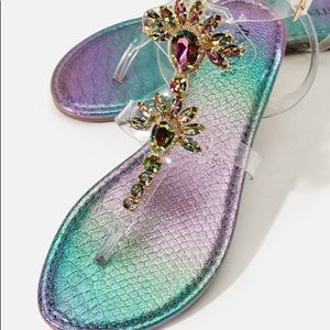 Shimmering Iridescent Jeweled Kilee Sandal